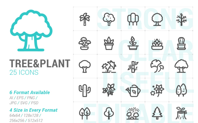 Tree & Plant Mini Icon Icon Set