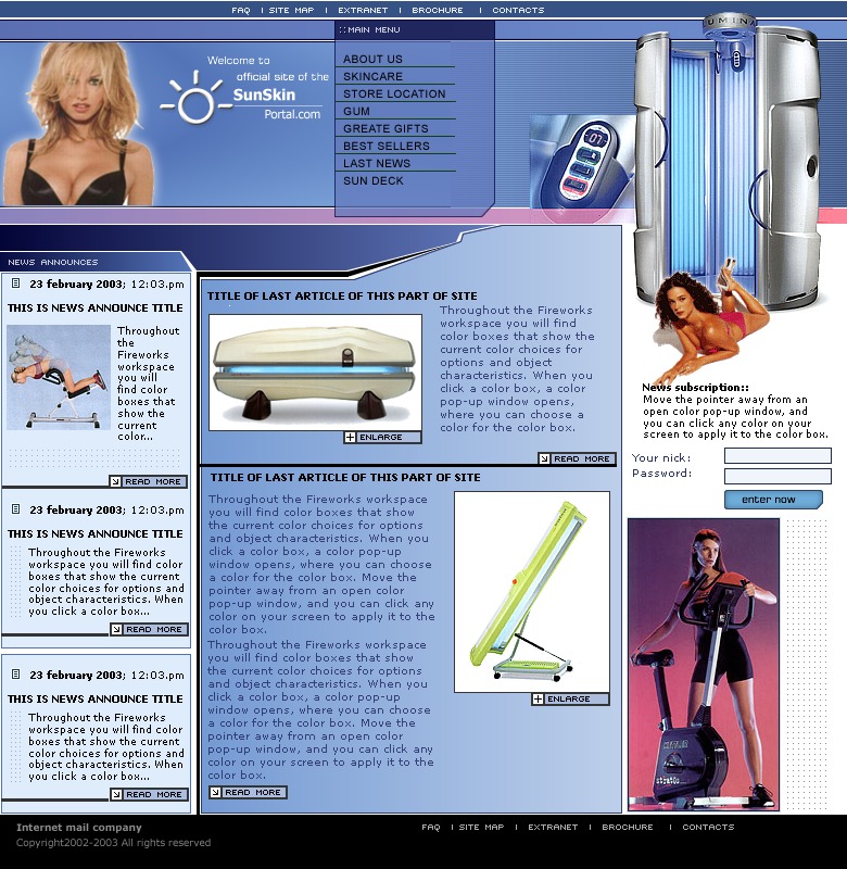 Tanning Salon site Template 1881