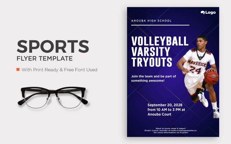 Free Volleyball Flyer Template Corporate Identity
