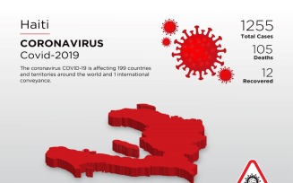 Haiti Affected Country 3D Map of Coronavirus Corporate Identity Template