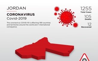 Jordan Affected Country 3D Map of Coronavirus Corporate Identity Template