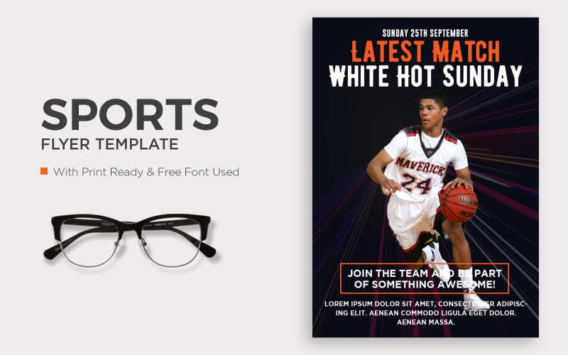 Latest Match White Hot Sunday Basketball Flyer Corporate Identity