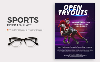 Open Tryouts Sports Flyer Design