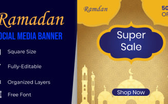 Ramadan Religion Celebration Sale Social Media Banner