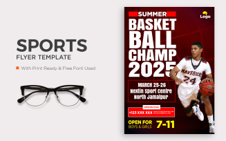 Summer Basket Ball Flyer Template
