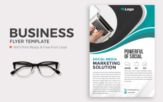 Business flyer template design with contact