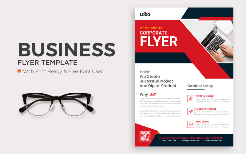 Business flyer template Design with Photo Corporate Identity