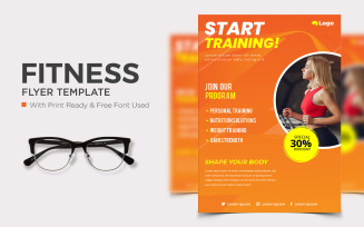 Fitness gym flyer template vector