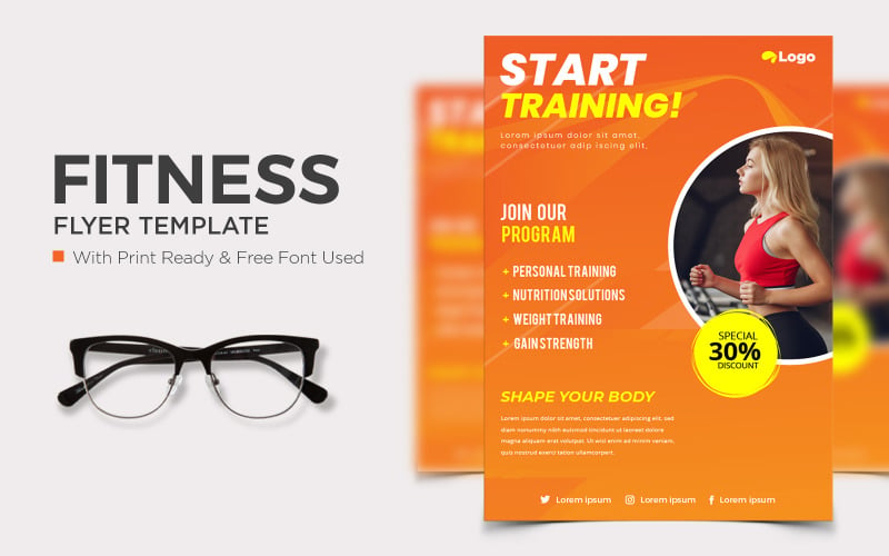 Fitness gym flyer template vector Corporate Identity