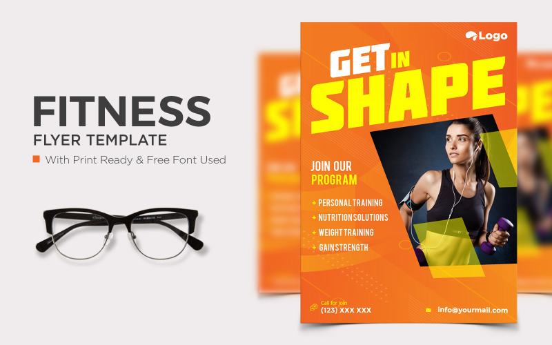 Fitness gym flyer template Corporate Identity
