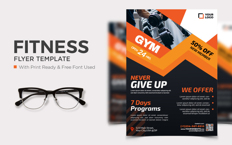 Fitness lifestyle A4 flyer template Corporate Identity