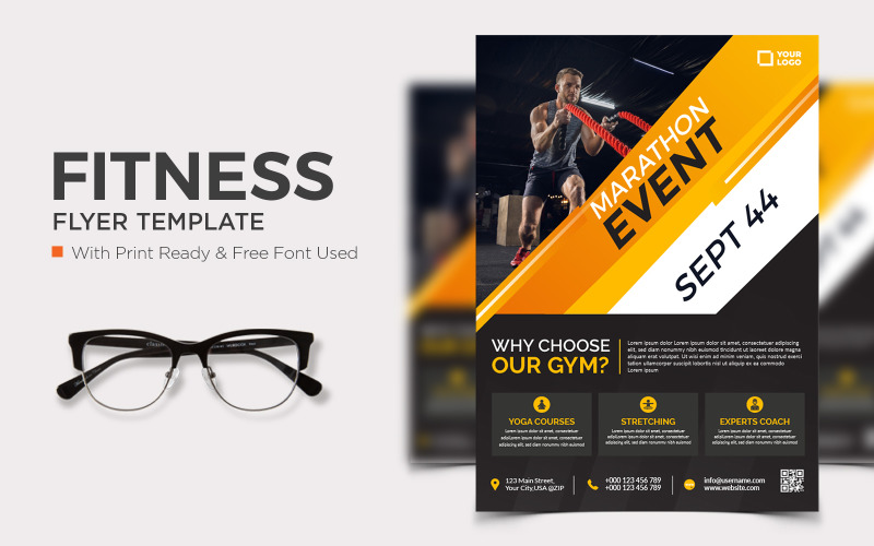 Fitness Poster template for sports activity Corporate Identity