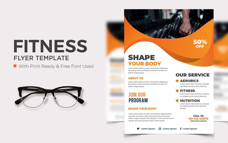 Gym Fit Pass Flyer Corporate Identity