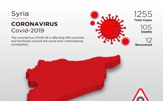 Syria Affected Country 3D Map of Coronavirus Corporate Identity Template