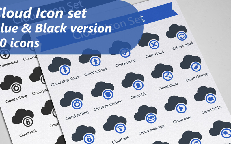 Cloud Iconset template Icon Set