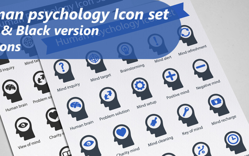 Human Psychology Iconset template Icon Set