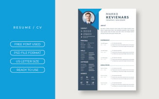 Marko Kevienars Printable Resume Template Design