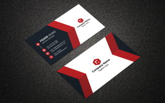 Black Red Internet Company Business Card Corporate Identity Template