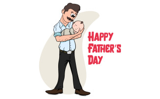 Happy Father's Day Transparent Background Vector Graphic