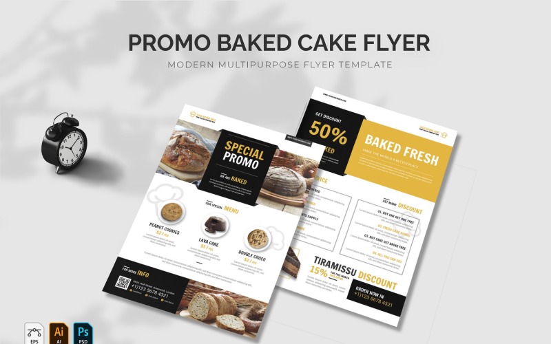 Promo Baked Cake Modern Flyer Corporate Identity