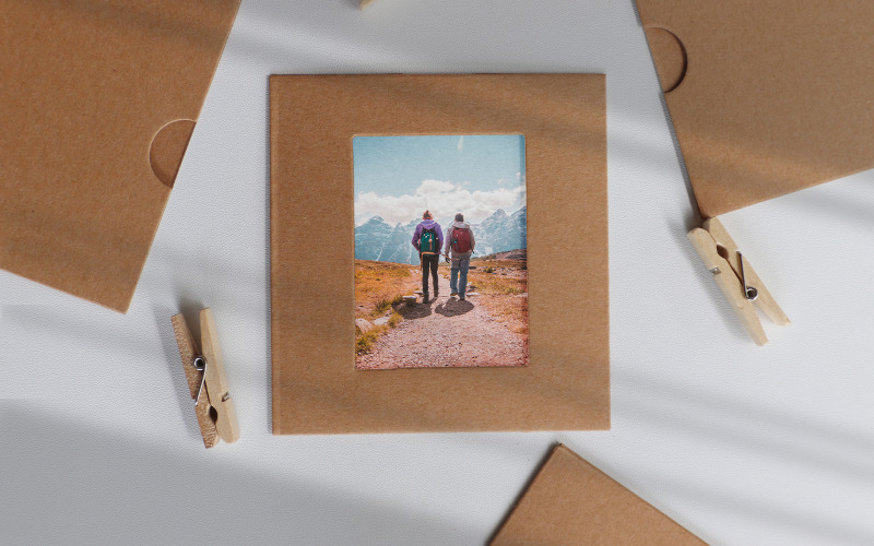 Travel Photo Frame Paper Product Mockup