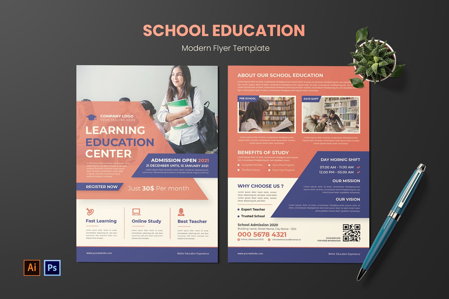 Template #180411 School Print Webdesign Template - Logo template Preview