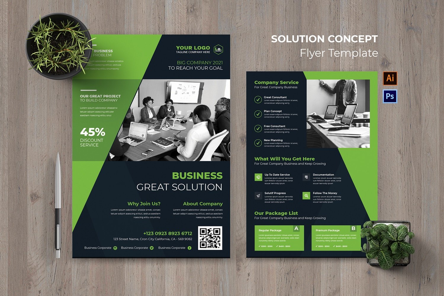 Template #180421 Flyer Layout Webdesign Template - Logo template Preview