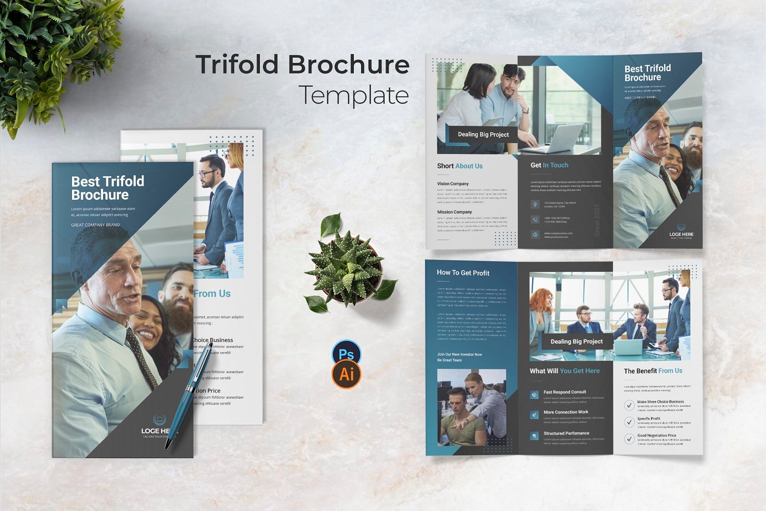 Kit Graphique #180462 Trifold Brochure Divers Modles Web - Logo template Preview