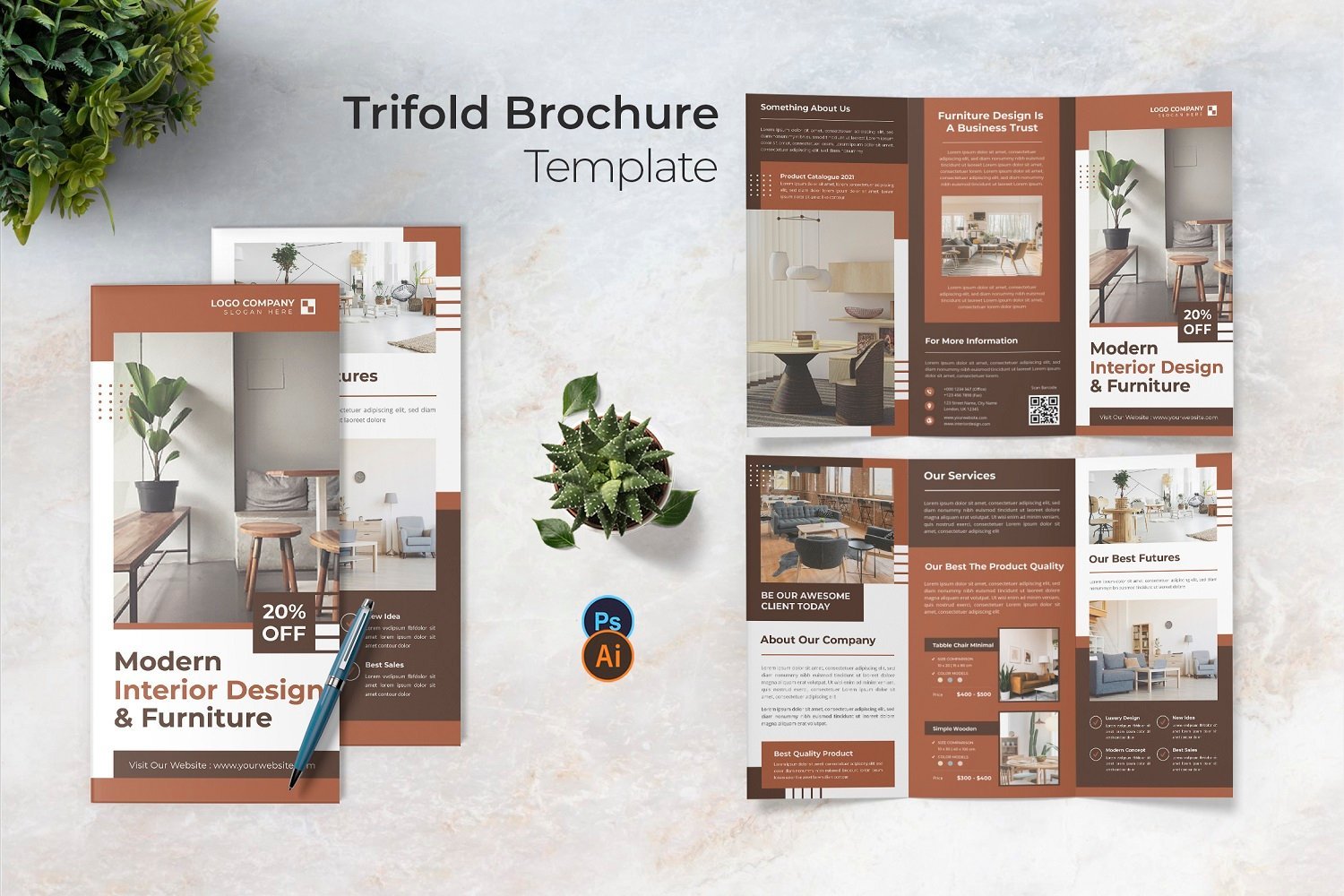 Kit Graphique #180465 Trifold Brochure Divers Modles Web - Logo template Preview