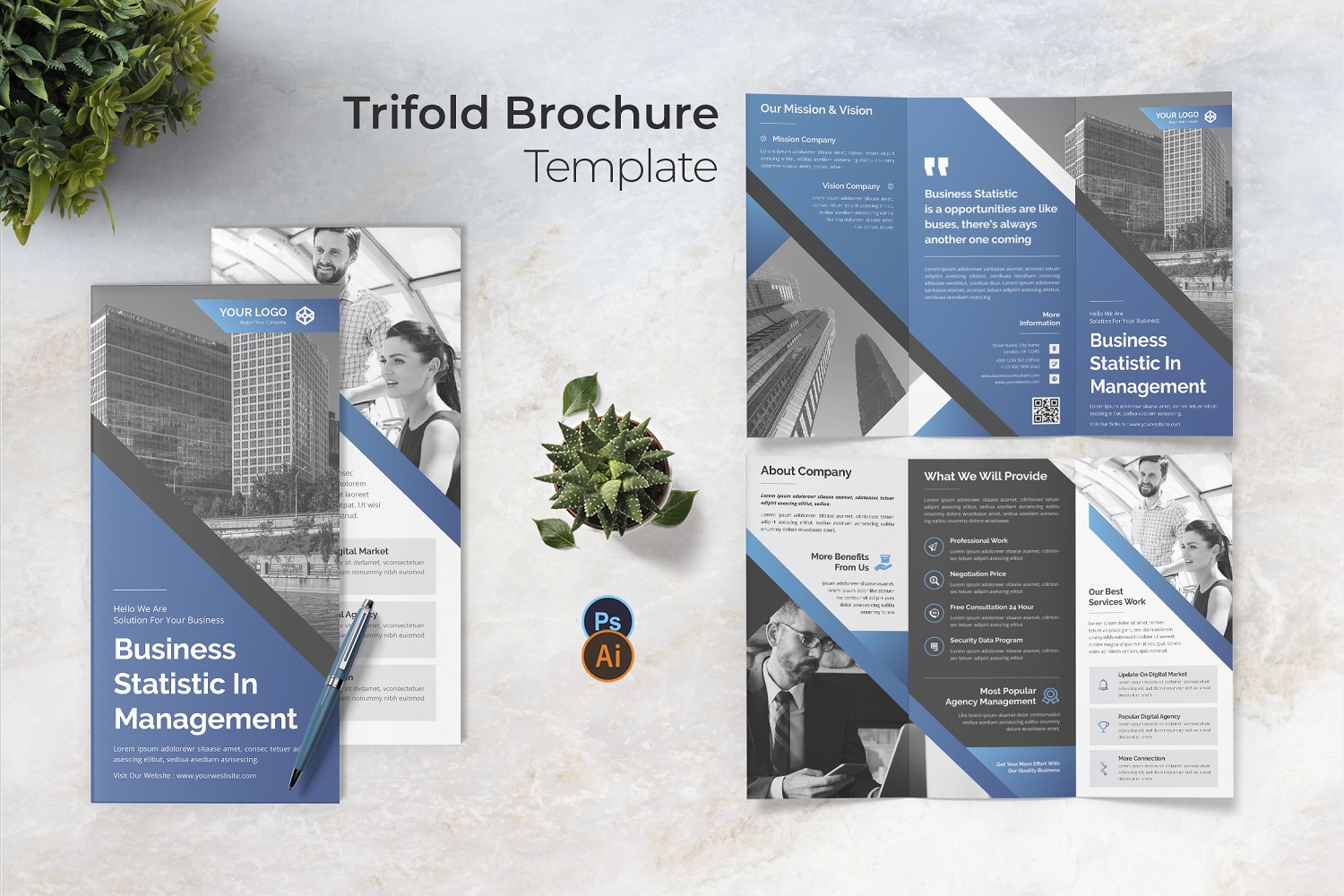 Kit Graphique #180469 Trifold Brochure Divers Modles Web - Logo template Preview