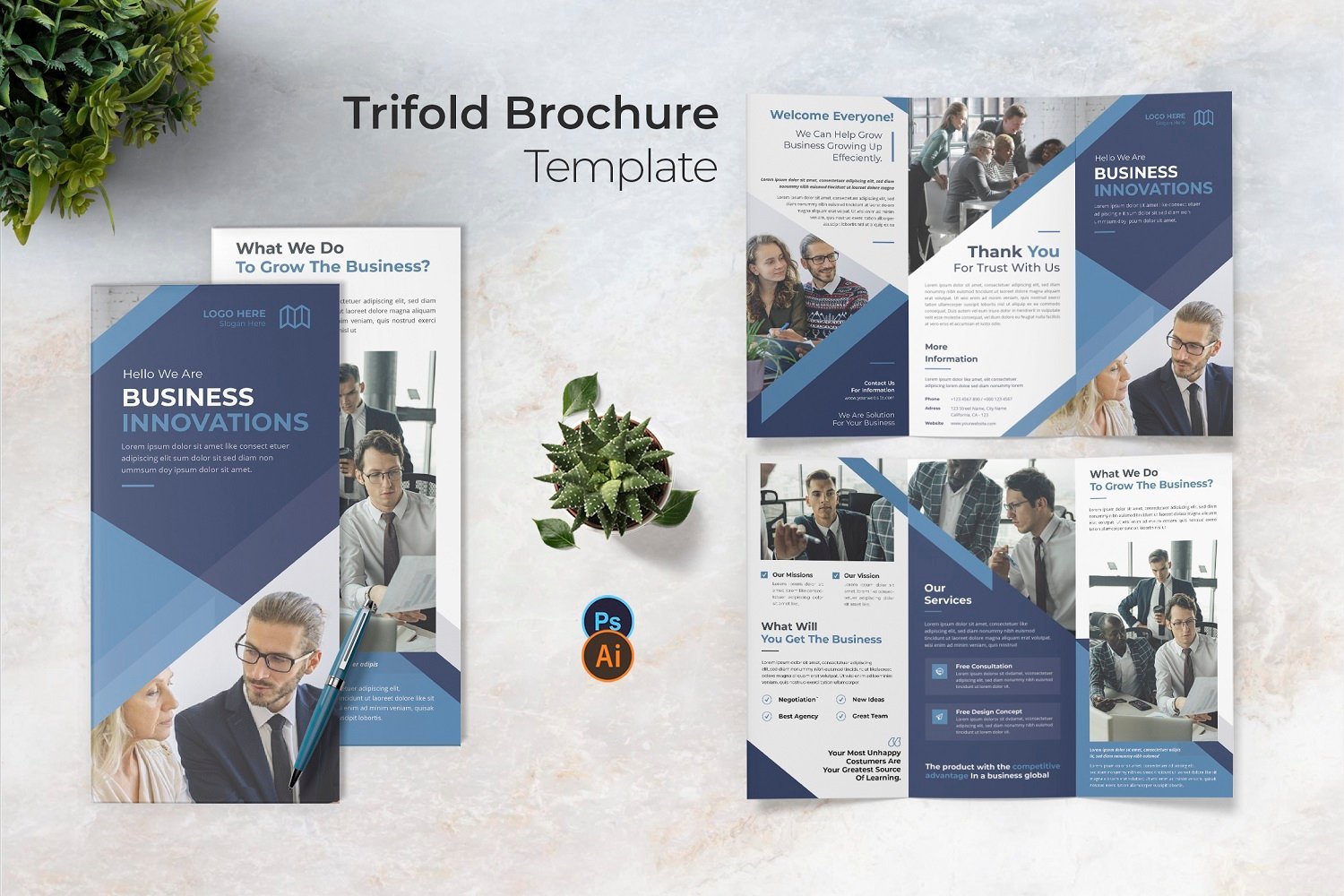 Kit Graphique #180470 Trifold Brochure Divers Modles Web - Logo template Preview