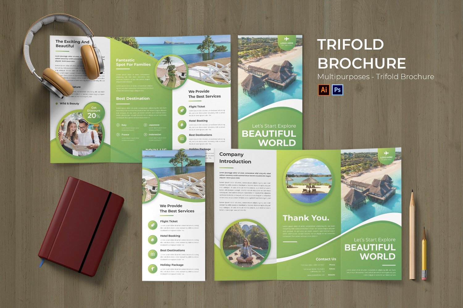 Kit Graphique #180472 Trifold Flyer Divers Modles Web - Logo template Preview