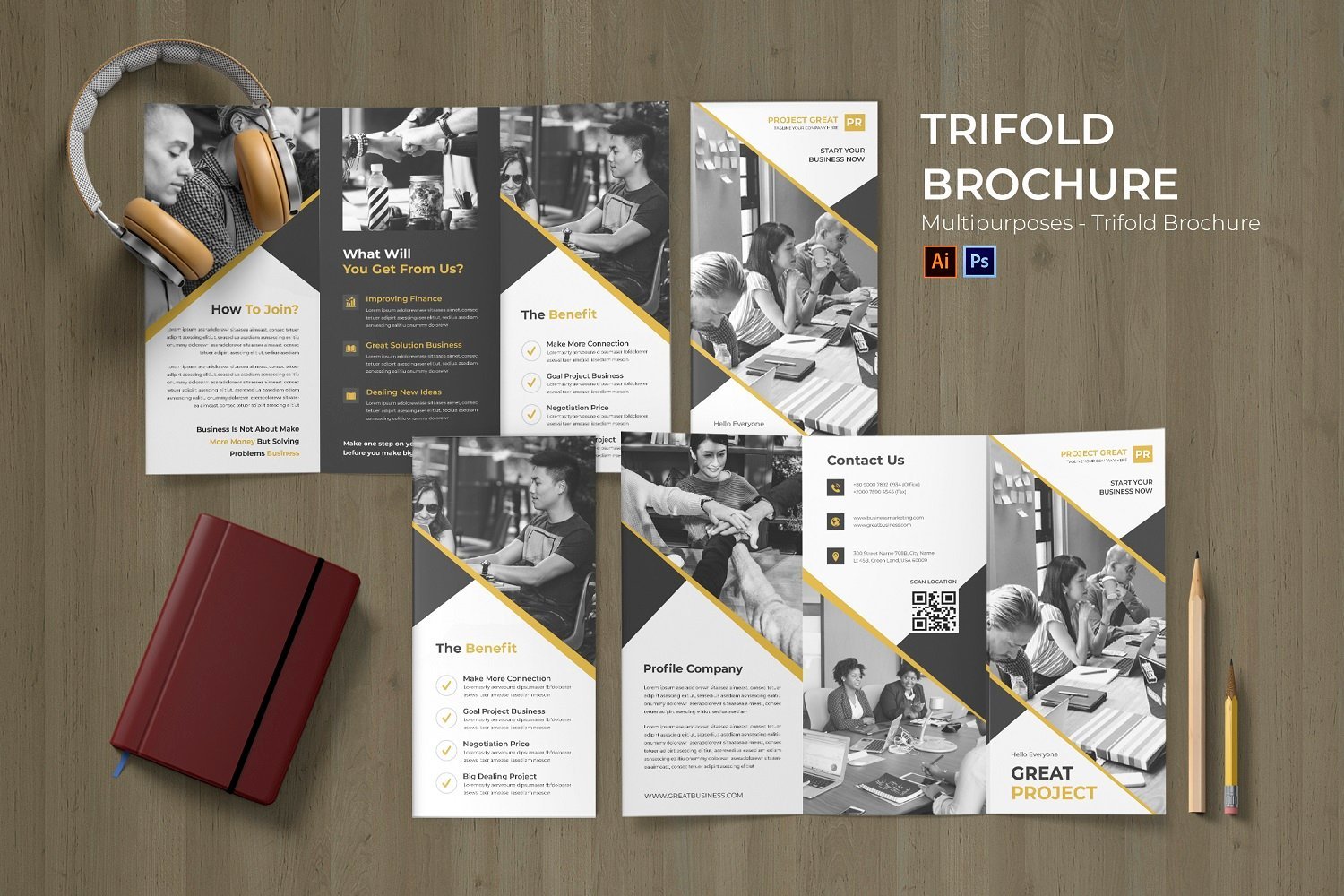 Kit Graphique #180473 Trifold Flyer Divers Modles Web - Logo template Preview