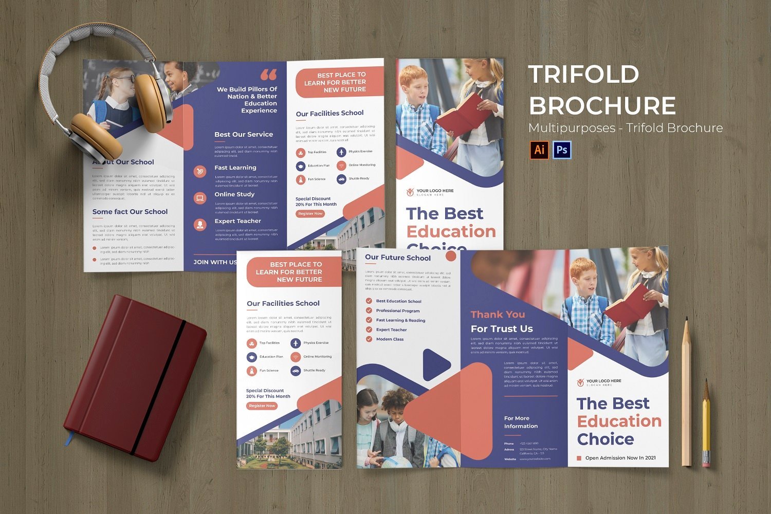 Kit Graphique #180474 Trifold Prospectus Divers Modles Web - Logo template Preview