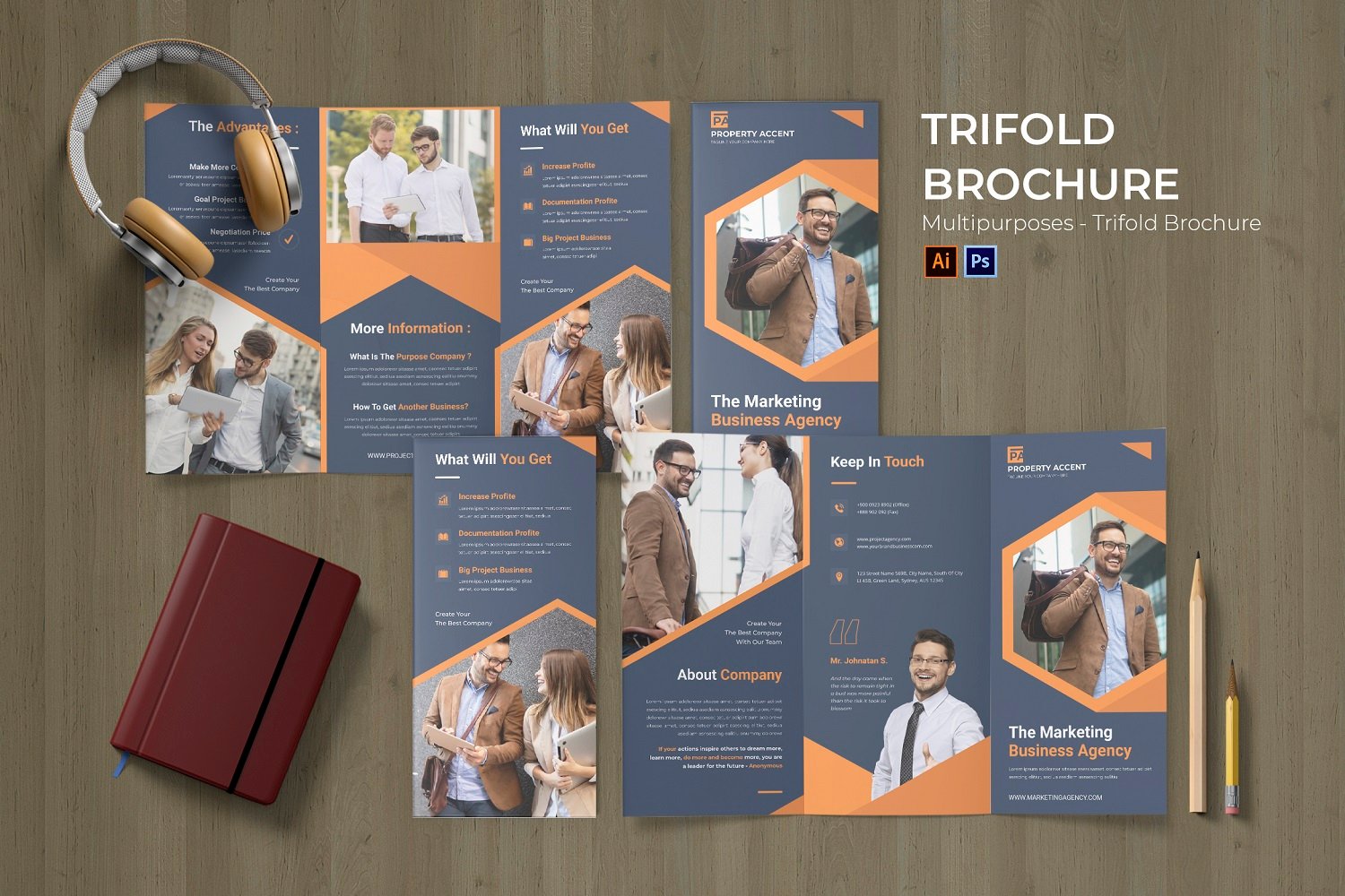 Kit Graphique #180481 Trifold Prospectus Divers Modles Web - Logo template Preview