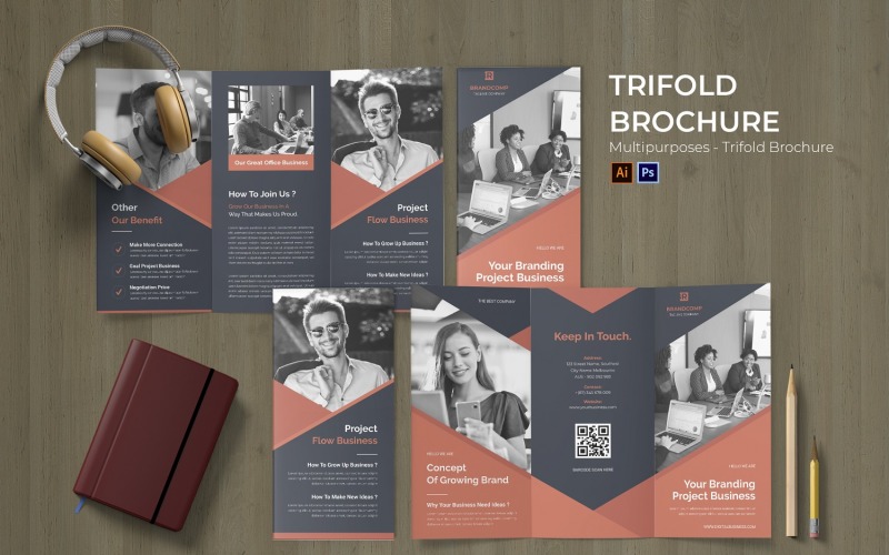Branding Advertising Flyer Trifold Brochure Corporate Identity