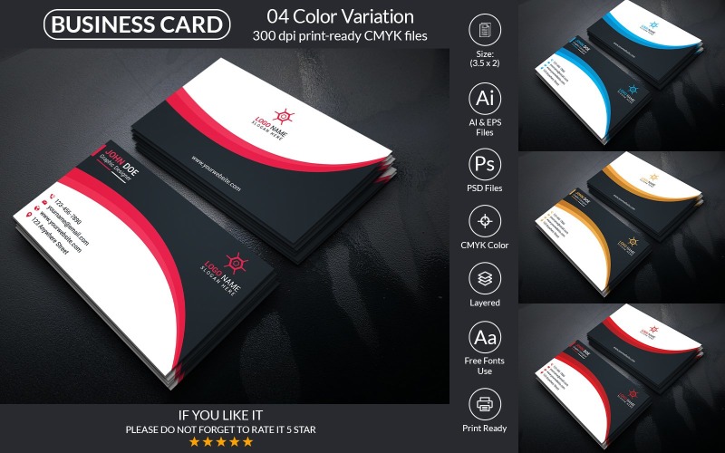 Business Card Template Design Corporate Identity