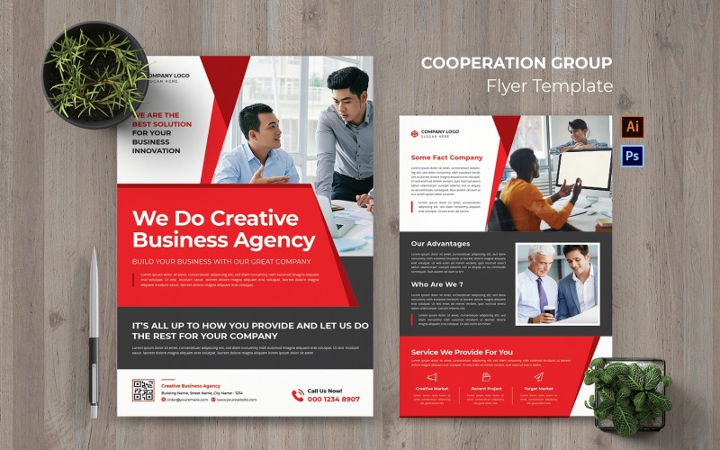 Business Cooperation Group Flyer Corporate Identity