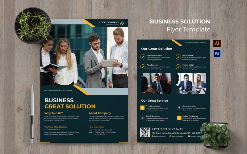 Business Great Solution Flyer Corporate Identity