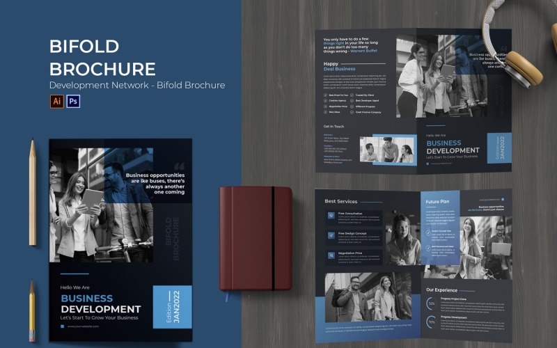 Development Network Bifold Brochure Corporate Identity