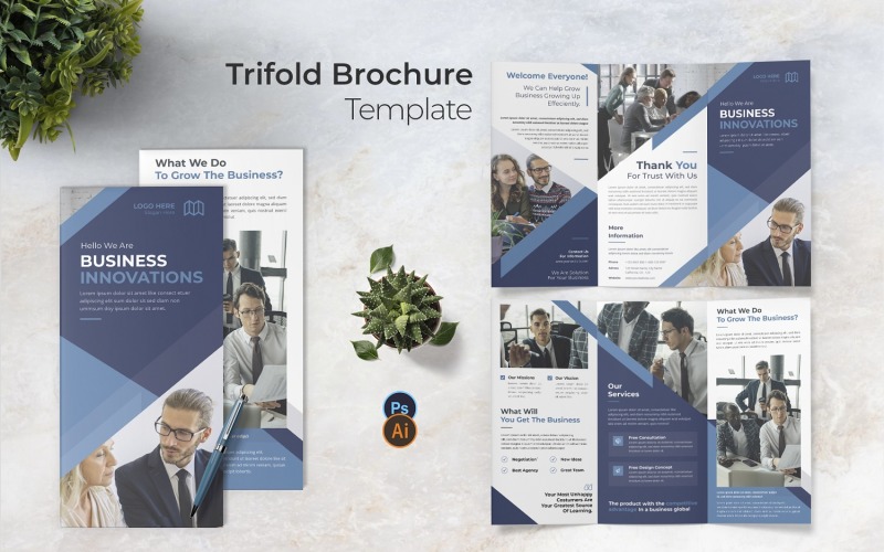 Innovation Strategy Trifold Brochure Corporate Identity