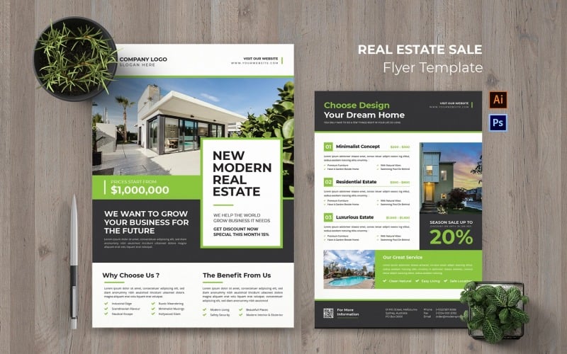 Modern Real Estate Sale Flyer Corporate Identity