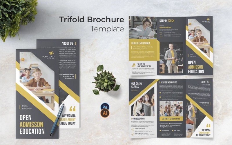 Open Admission Trifold Brochure Corporate Identity