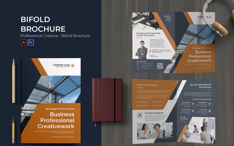 Professional Creative Bifold Brochure Corporate Identity