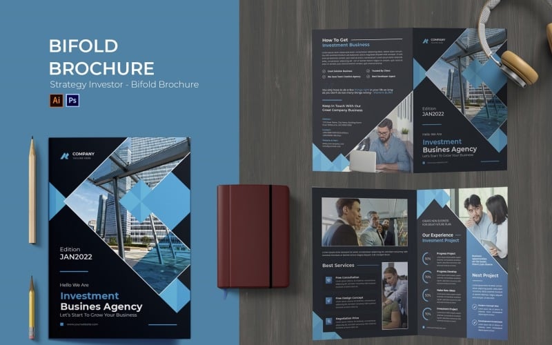 Strategy Investor Bifold Brochure Corporate Identity