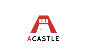 A Castle Logo - Negative Space Logo template