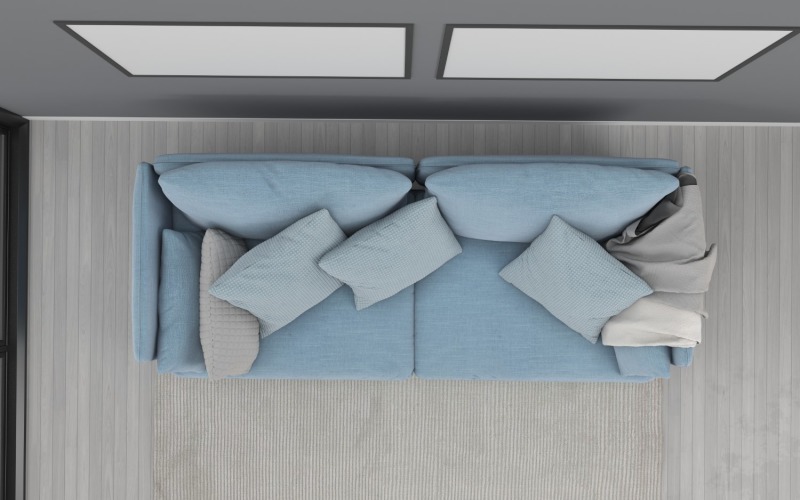 Top View Living Room French Sofa 2 Product Mockup