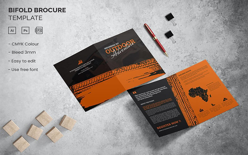 Adventure Outdoor - Bifold Brochure Corporate identity template Corporate Identity