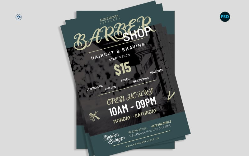 Barbershop Promotion Flyer V2 Corporate Identity