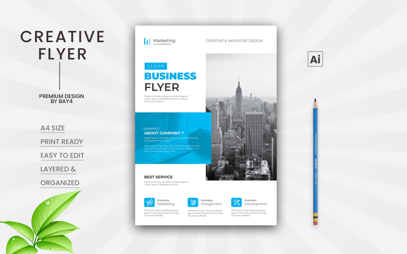 Flat & Creative Business Flyer Corporate Identity
